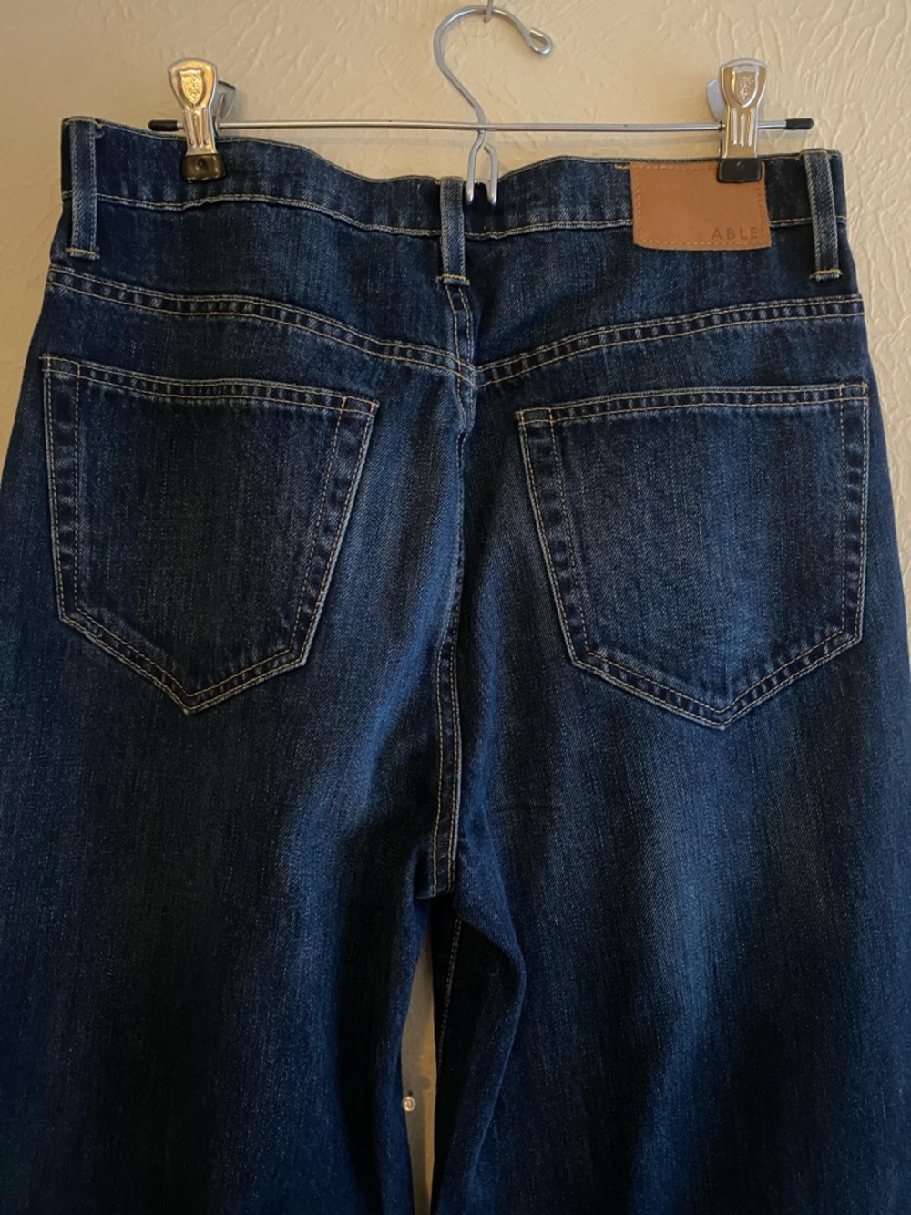 NEW Able Wide Leg Jeans, Dark Wash Indigo Denim, Size 27 - Picture 5 of 9
